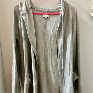Lucky Brand Gray/Grey Hooded Cardigan